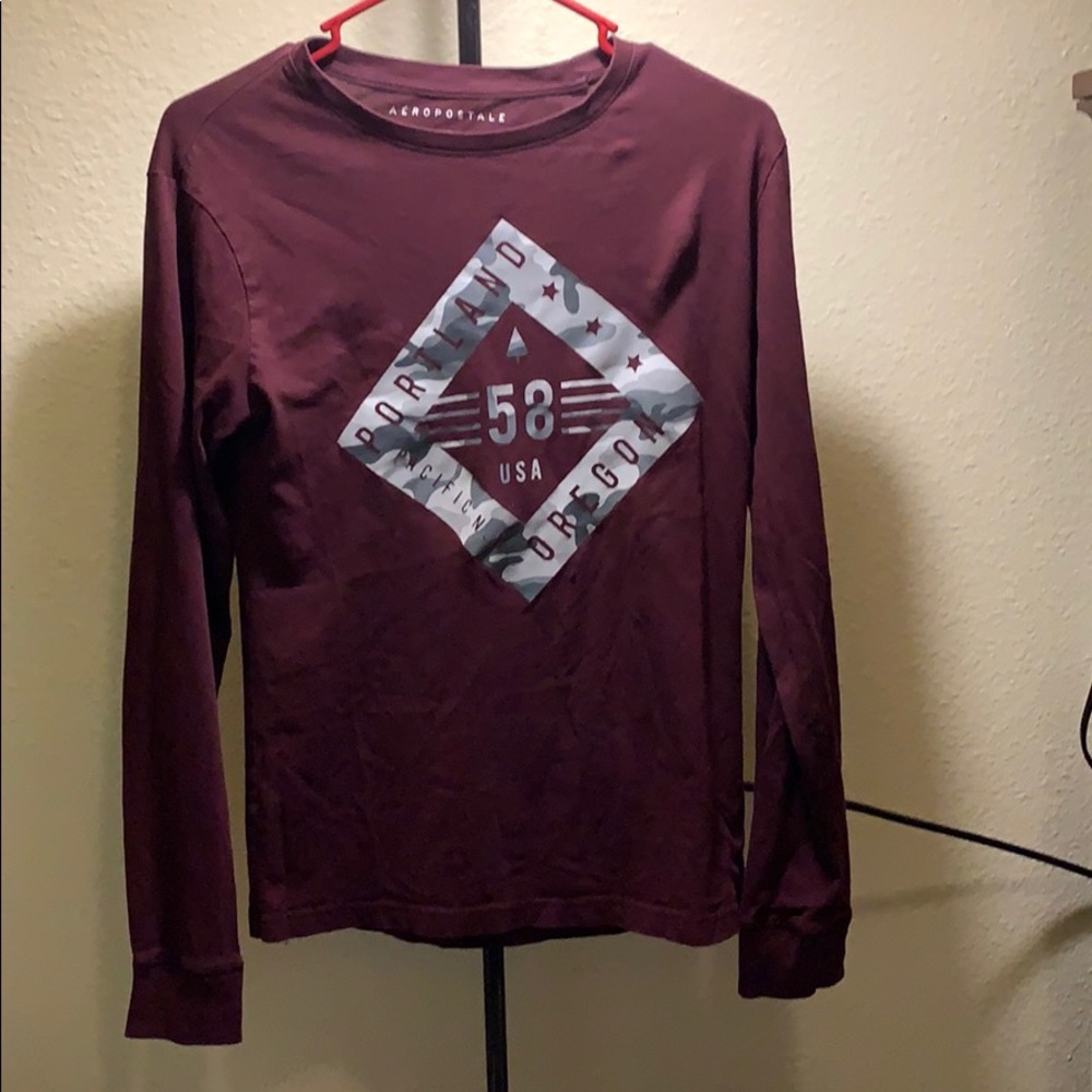 Aeropostale Long Sleeve Red Shirt for Men | XS